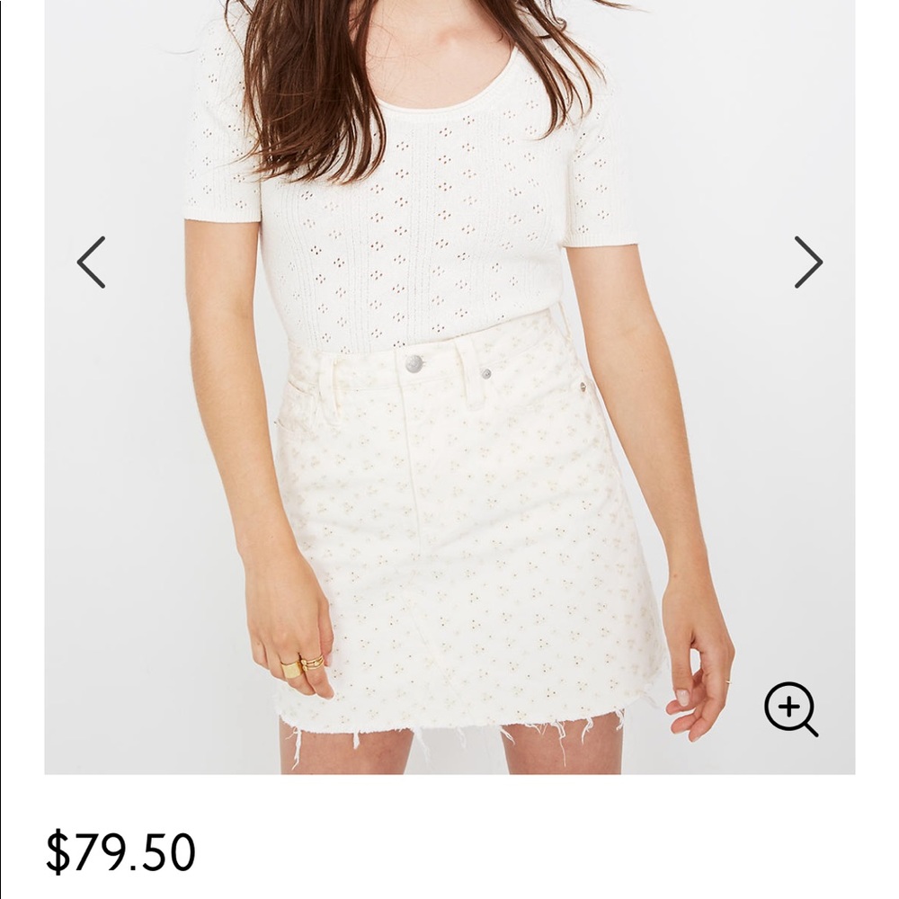 Madewell Rigid Denim A-Line Skirt - Embroidered